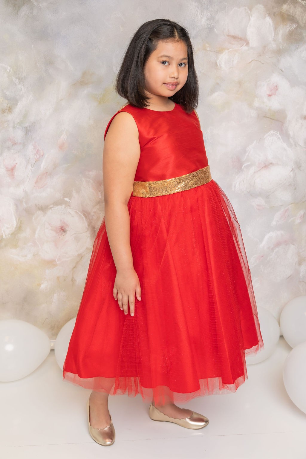 Sequined V Back Bow Girls Plus Size Fancy Party Dress. Shop Canada for plus size girls fancy dresses, girls formal dress and frocks greater Toronto area Canada.