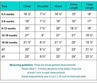 Simple Satin Top Baptism Dress With Cape White Canada chart