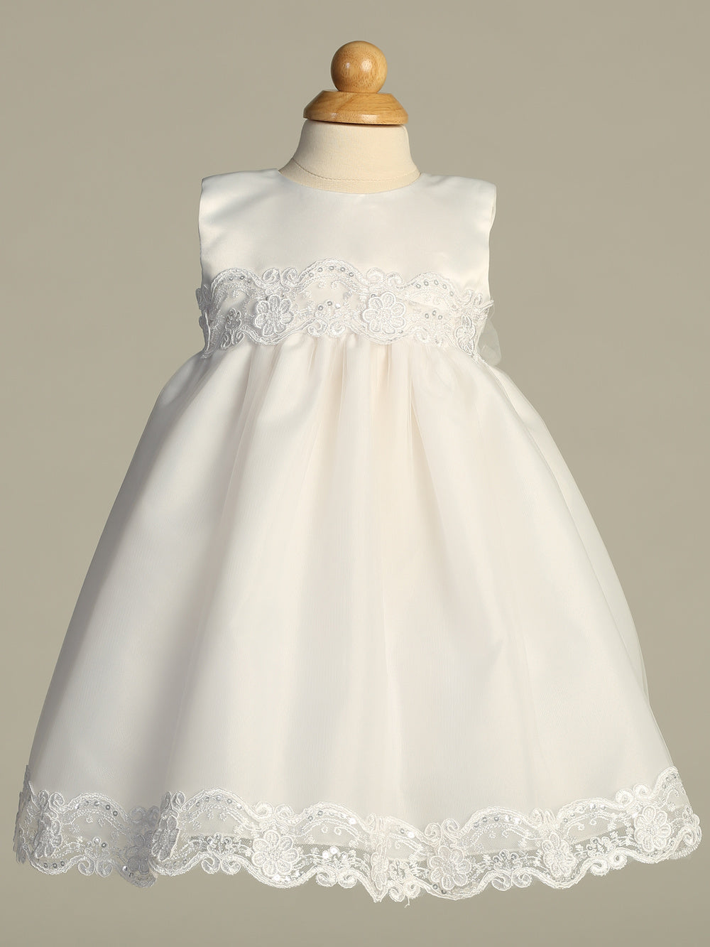 Simple Satin Top Baptism Dress With Cape White Canada dress only