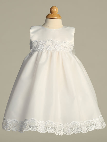 Simple Satin Top Baptism Dress With Cape White Canada dress only