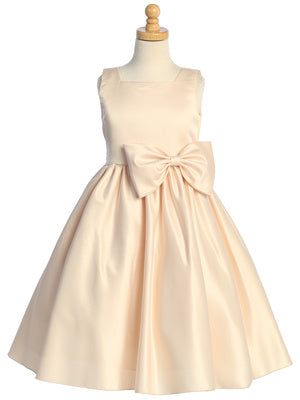 Square Neckline Girls Satin Dress  Multi Colour Canada champagne