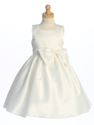 Square Neckline Girls Satin Dress  Multi Colour Canada ivory