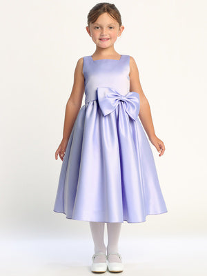 Square Neckline Girls Satin Dress  Multi Colour Canada lilac
