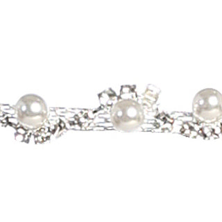 Wavy Swirl Pearl Diamond Trim Front View