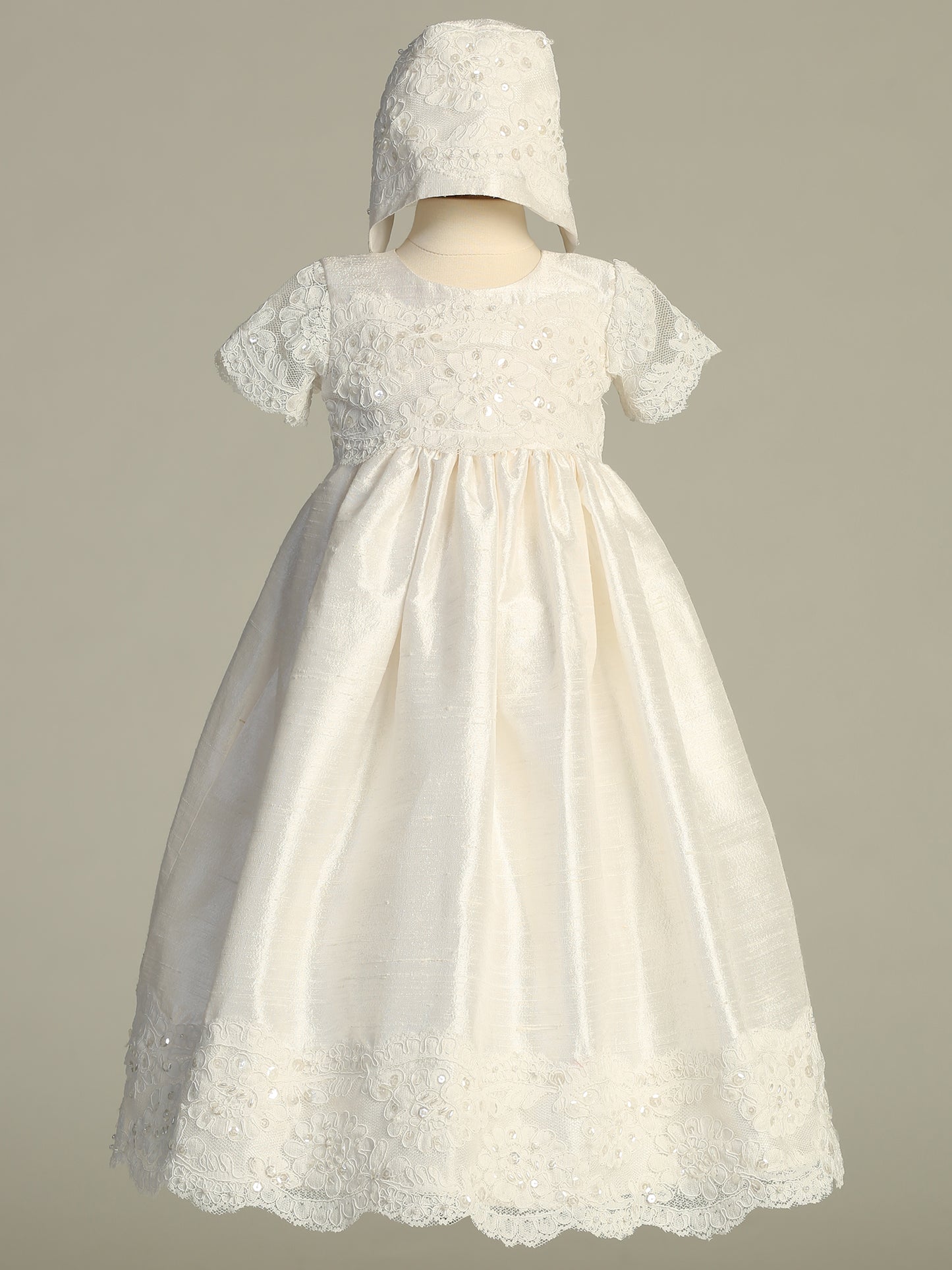 Wondrous raw silk girls Baptism gown Canada