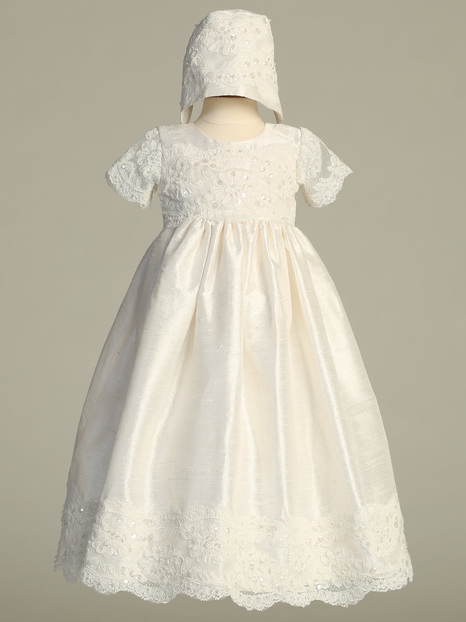 Wondrous raw silk girls Baptism gown Canada