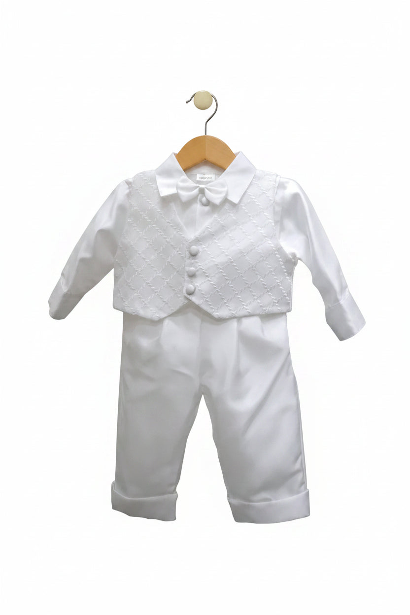 Zig Zag Boys Christening Baptism Pant Set White Shantung Canada 2