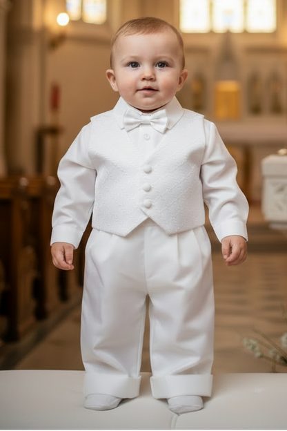 Zig Zag Pant Set Boys Christening Baptism White Canada 3