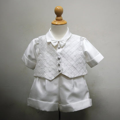 Zig Zag Short Set  Boys Christening Baptism White Canada 3