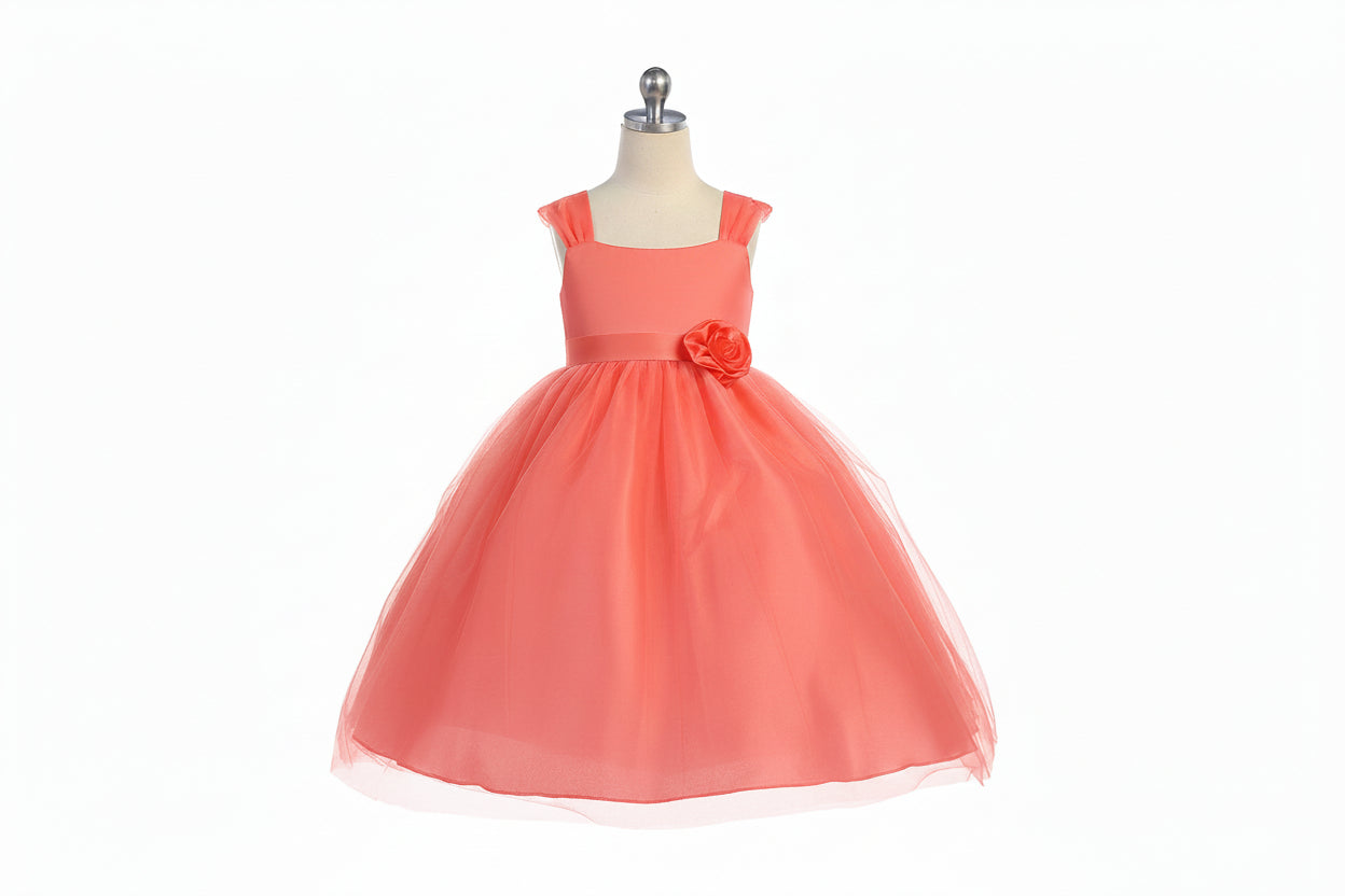 Allover Soft Tulle Overlay Formal Girls Dress Multi Colours Canada