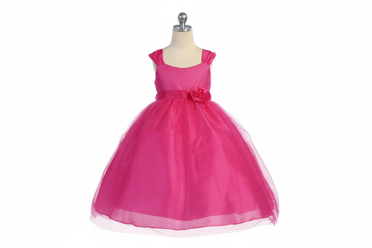Allover Soft Tulle Overlay Formal Girls Dress Multi Colours Canada