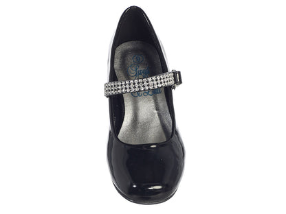 Diamond Strap Girls Shoe With Heel