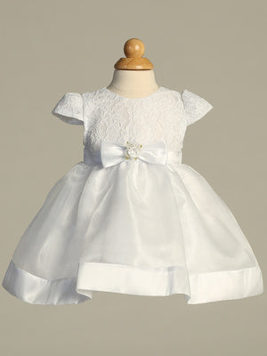 classic short sleeve white baby dress