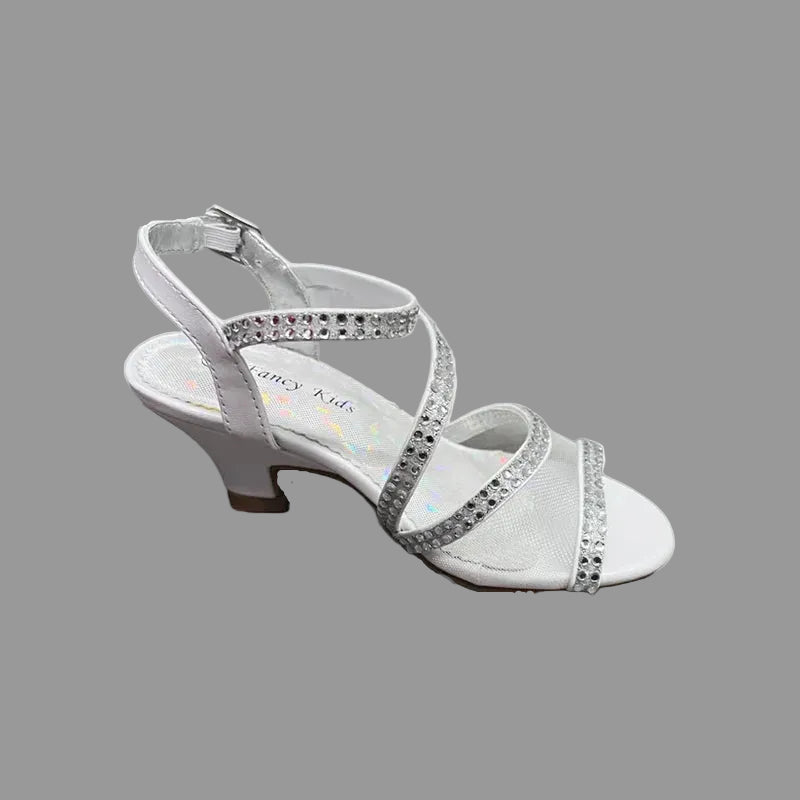fk Girls Glitzy Sandal With Heels White Ivory Silver Black Canada