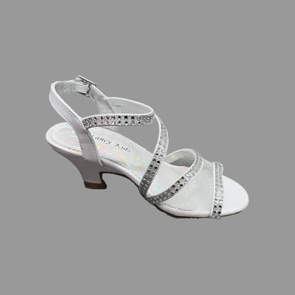 fk Girls Glitzy Sandal With Heels White Ivory Silver Black Canada