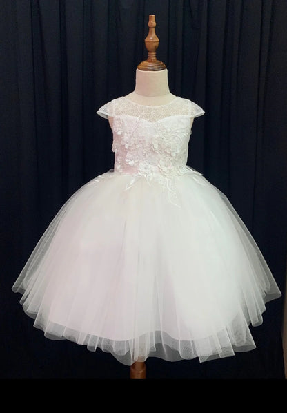 Fancy Hanging Appliqué Flower Girl Dress Long Canada