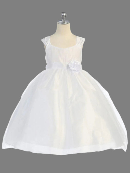 Soft Tulle Girls Fancy Dress - White and Ivory