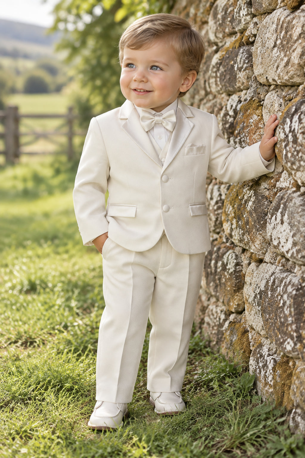 Fancy Affordable Baby Boys 5 piece Tuxedo Ivory White Canada Wide