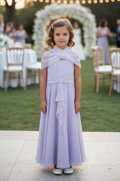 Fancy Girls Gown With Brooch & Matching Shawl Multi Colour Canada