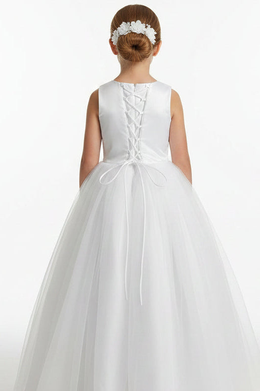 Fancy Beaded Sweetheart Top Flower Girls Long Gown White Ivory Canada