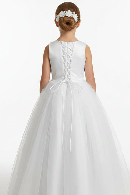 Fancy Beaded Sweetheart Top Flower Girls Long Gown White Ivory Canada