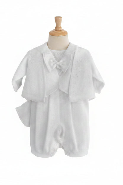 Fancy Baptism Christening Romper With Double Vest Overlay Canada