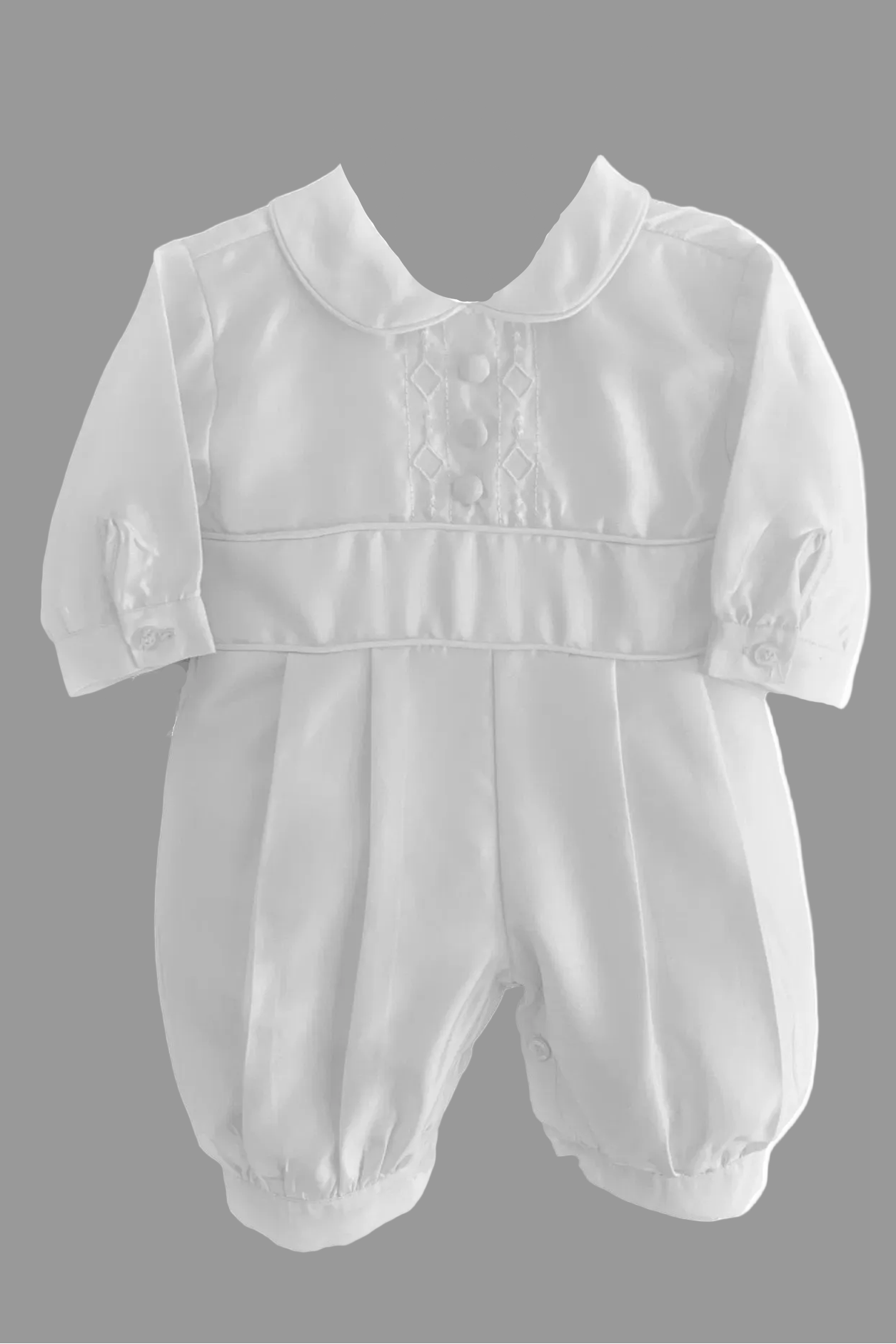 Fancy Boys Embroidered Baptism Knicker Romper & Vest White Canada