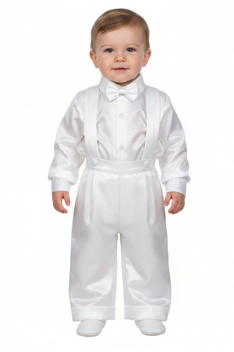Fancy Shanyung Boys Christening Baptism Vest Set White Shantung Canada