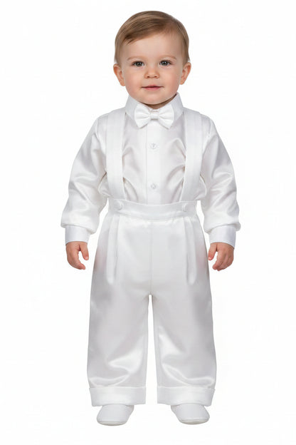 Fancy Shanyung Boys Christening Baptism Vest Set White Shantung Canada
