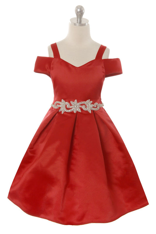 Satin Peekaboo Shoulder Girls Dress features a cut out shoulder dress that's loved by tween girls and older girls. Shop formal girls dresses for tween and hard to please older girls dresses. Grandma' Little Darlings, shop GTA or online Canada now!