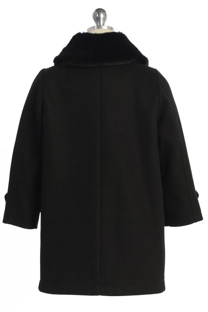 Girls winter dress coat back
