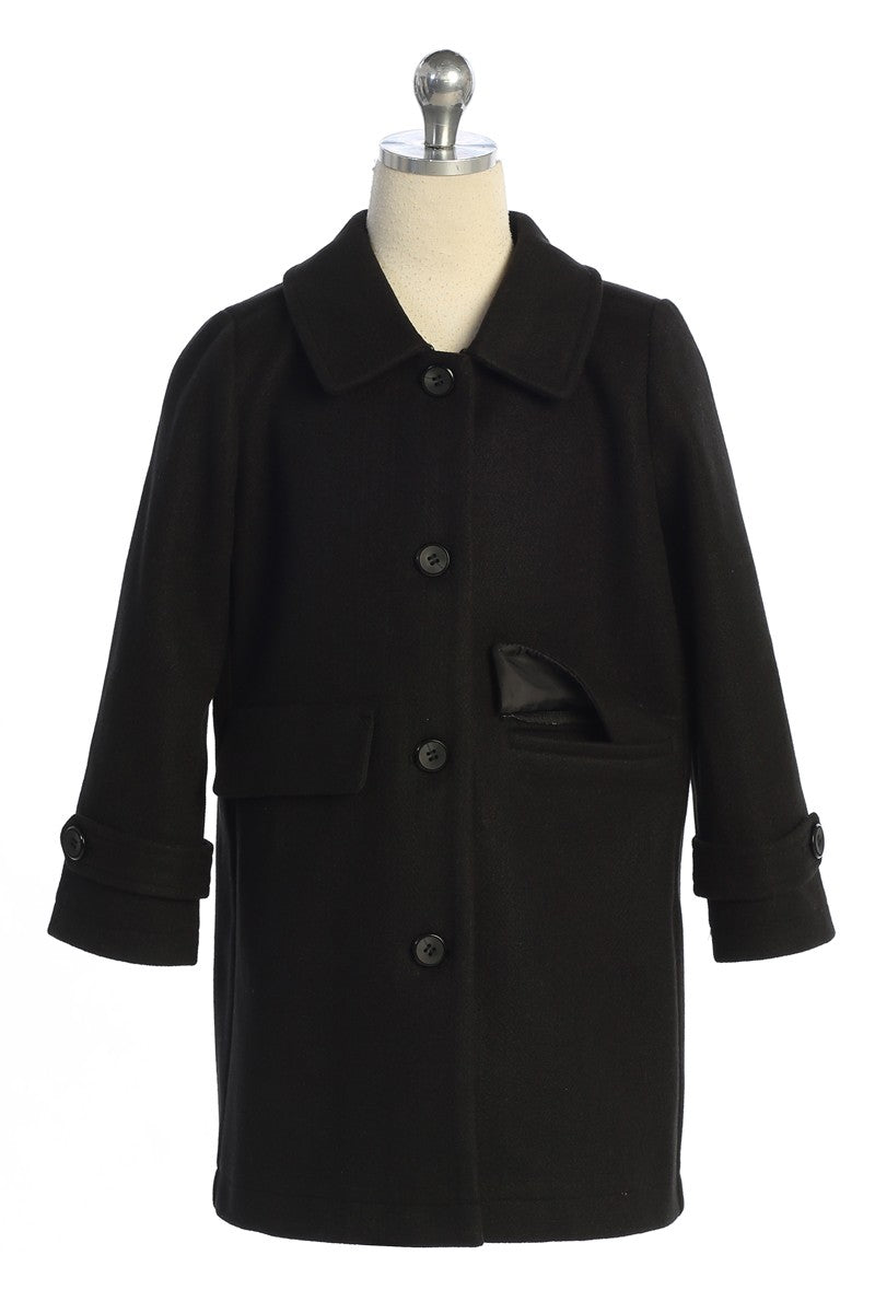 Girls Dress Jacket Removable Fur Trim  Black Canada  mannequin