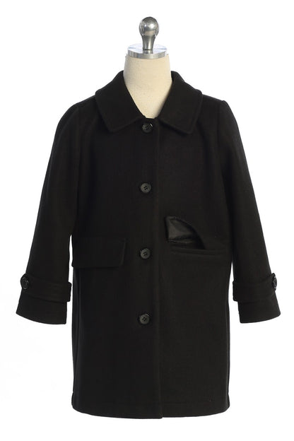 Girls Dress Jacket Removable Fur Trim  Black Canada  mannequin