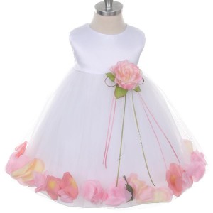 Classics Flower Petal  Dress  - White & Ivory  - Baby ❤️