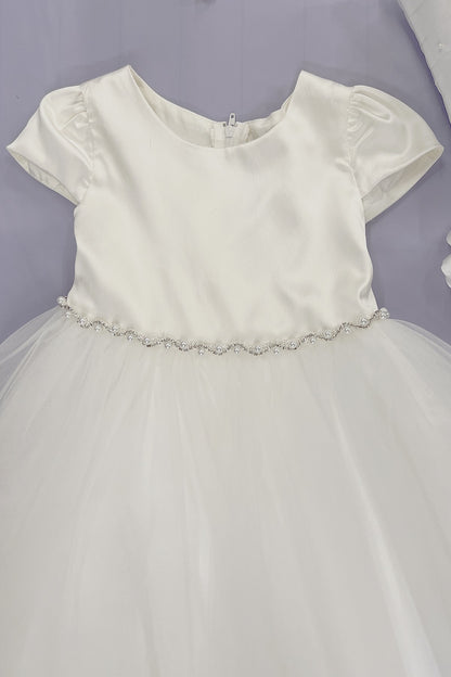 Customizable Satin Top Girls Dress With Interchangeable Trims
