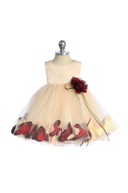 kd Petal Dress dress baby no sash blush burgundy