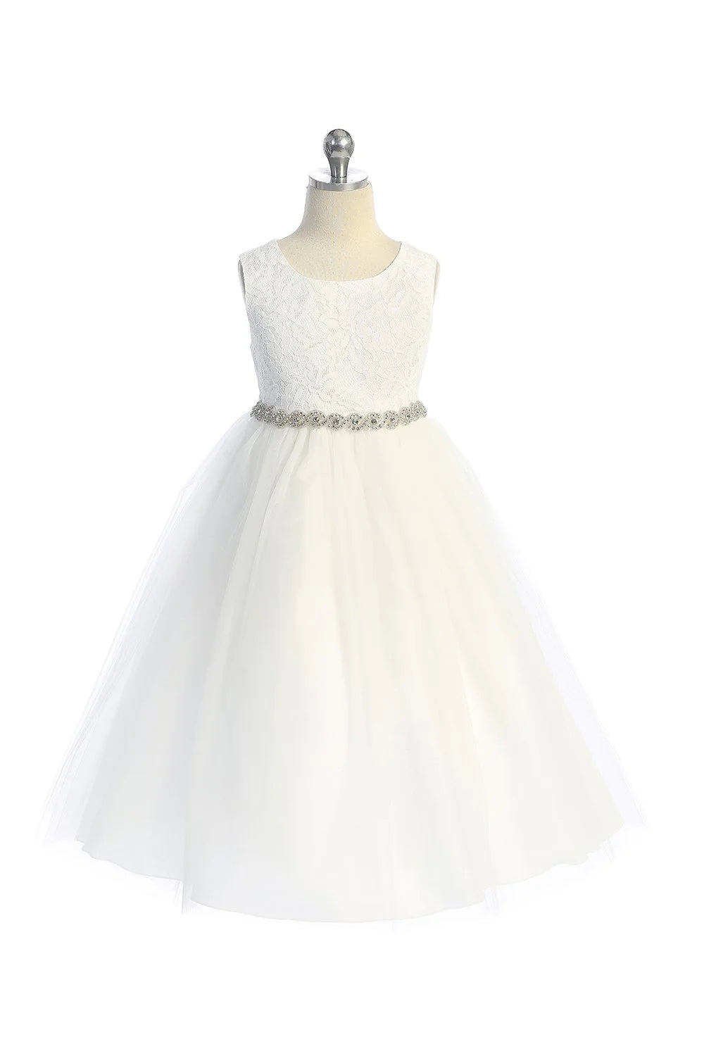 Anastasia Lace Top Girls Dress With Rhinestone Trim Canada