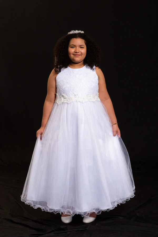 Plus Size Luxurious Flora Lace Top  Girls First Communion Dress Canada