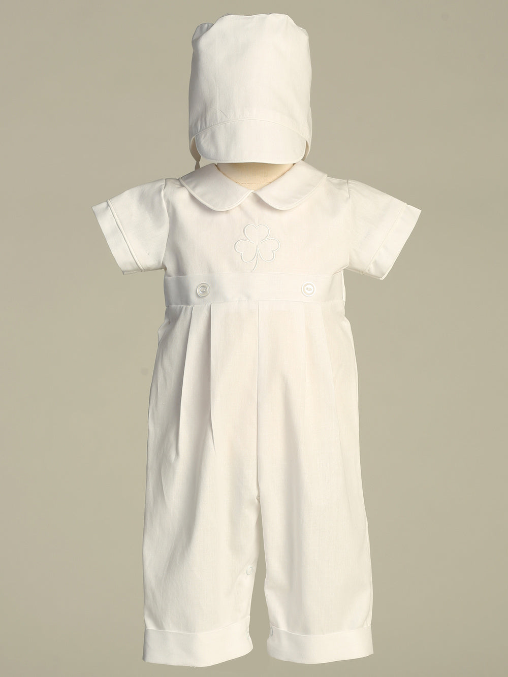 Embroidered Shamrock Boys Romper Baptism Christening Cotton Mix Canada