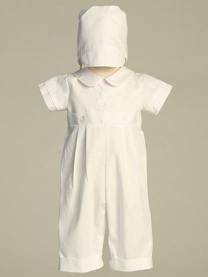 Embroidered Shamrock Boys Romper Baptism Christening Cotton Mix Canada