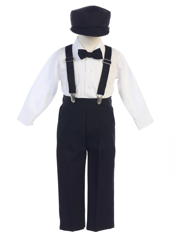 lito Boys 4-Piece Suspender Pant Set Long Sleeve Black Canada