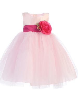 lito Full Layered Tulle Baby Girls Dress with Custom Sash blush Canada