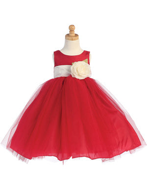 lito Full Layered Tulle Baby Girls Dress with Custom Sash red Canada