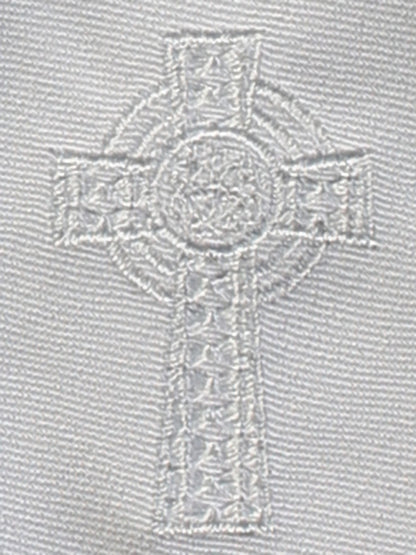 Boys White Zipper Necktie Embroidered Cross Canada
