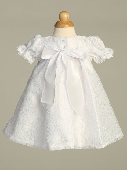 lto Lace Puff Sleeve Short Baby Dress White back Canada