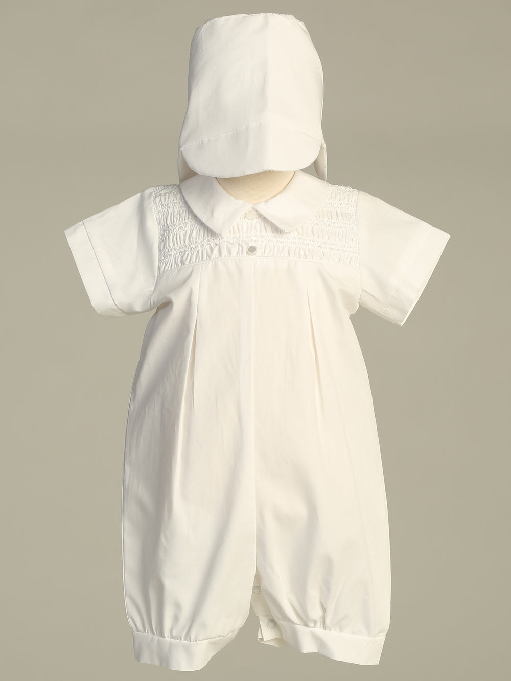 lto Loose Smocked Boys Romper Cotton White Canada