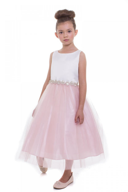 Bella Girls Dress With Rhinestone Belt