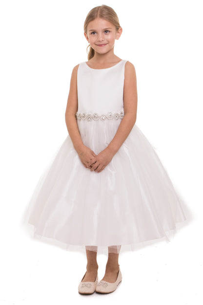 Bella Girls Dress With Rhinestone Belt