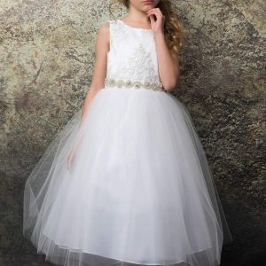 Luxurious Brocade Top Girls Dress Rhinestone Trim Canada