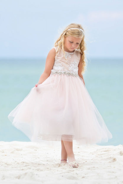 Luxurious Brocade Top Girls Dress Rhinestone Trim Canada
